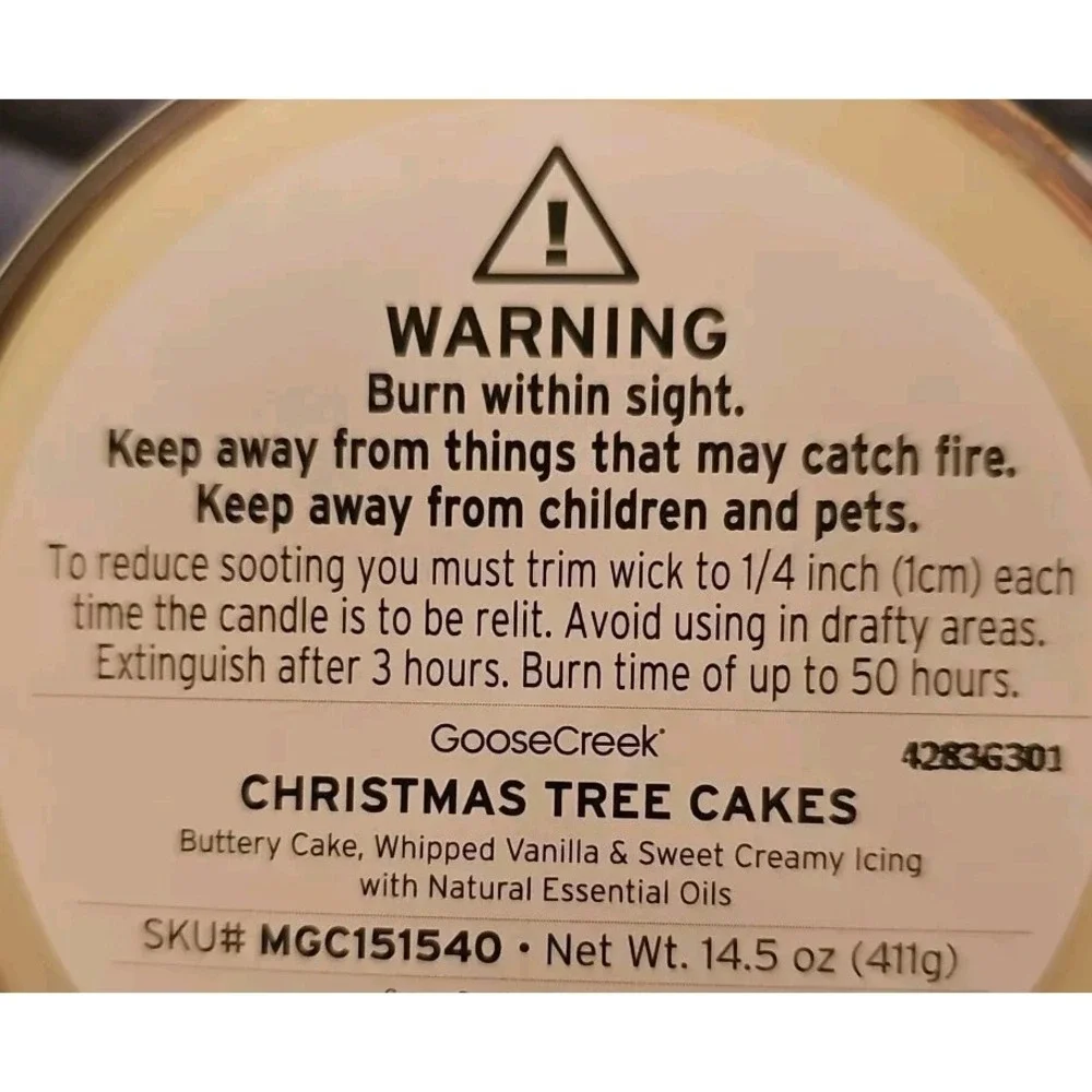 Goose Creek Little Debbie Christmas Tree Cakes 14.5 Oz Jar Candle New Lead Free